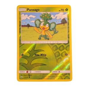 Pokemon TCG Pansage Card 12/147 Burning Shadows, Reverse Holo
